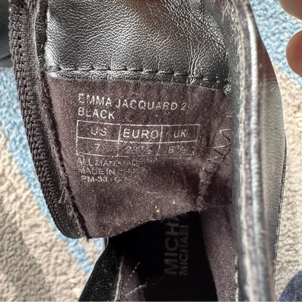 Michael Kors Baby Toddler Emma Jacquard 2 Zip Up Boots Size 7 Black‎
